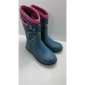 BOGS Youth Size 5 Neon Unicorn Space Galaxy Stars Rain Boots Waterproof Pink